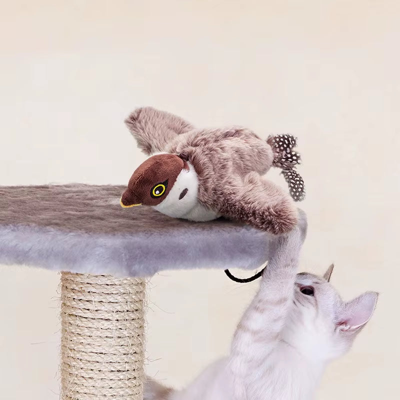 FlutterChirp Cat Toy – Rechargeable Flapping Bird with Catnip & Realistic Sounds