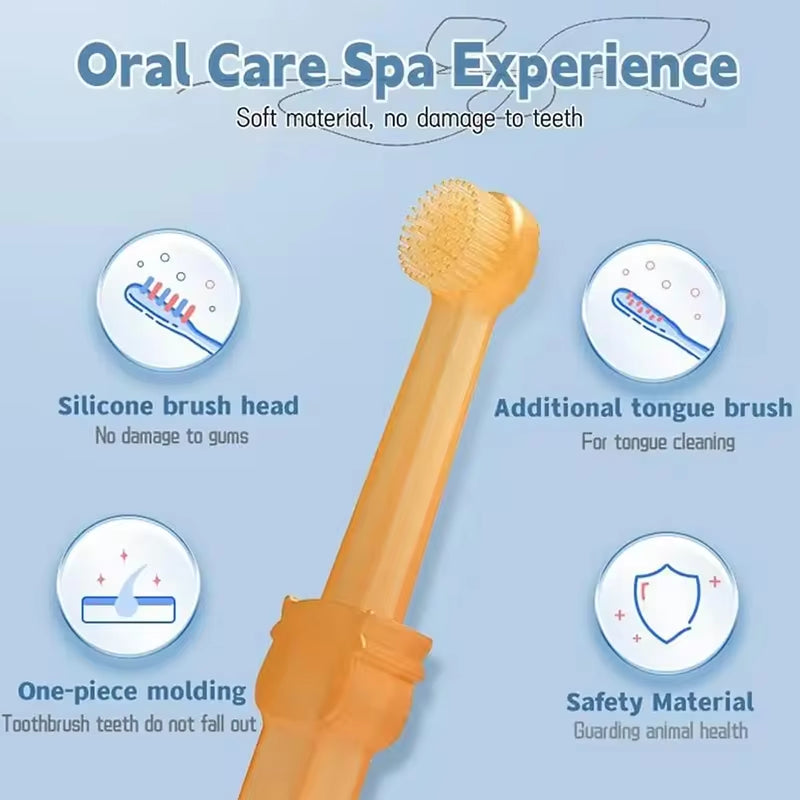Soft Silicone Toothbrush & Tongue Sper for Dogs and Cats